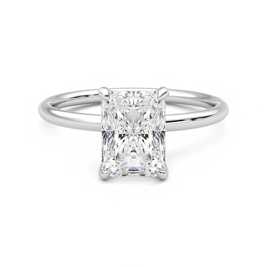 Radiant Cut Lab Diamond Solitaire – 2.00ct IGI Certified, Platinum