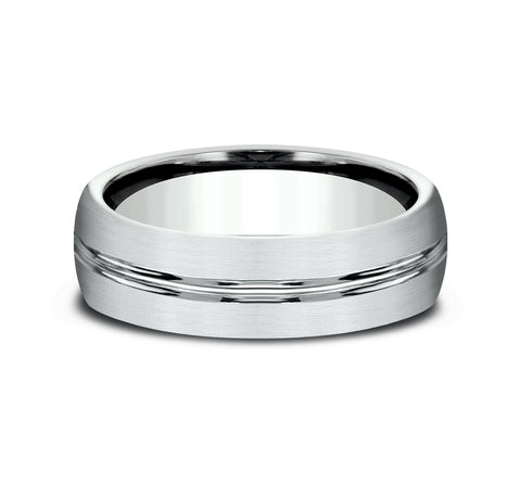 6mm Matte Finish Wedding Band with Center Line – Classic & Modern Design