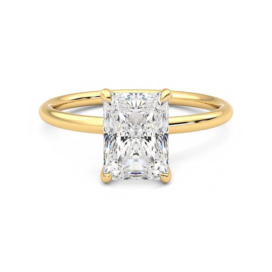 Radiant Cut Lab Diamond Solitaire – 1.50ct IGI Certified, Yellow Gold