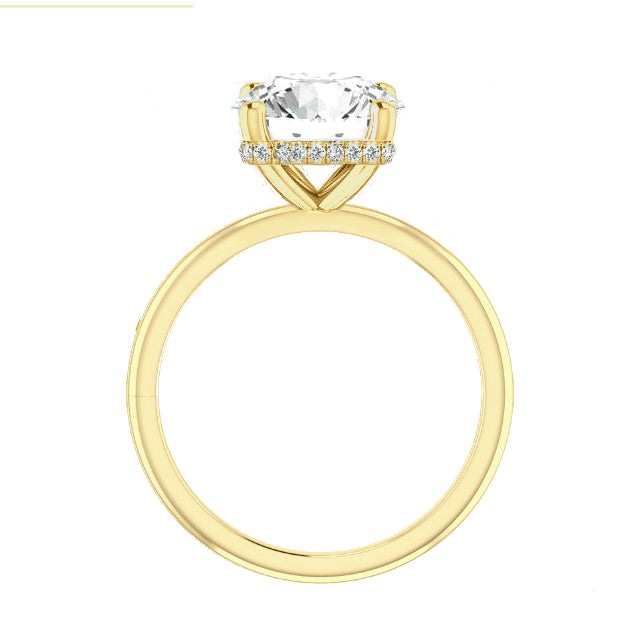 1.50ct Lab-Grown Oval Diamond Ring with Hidden Halo – 18kt Yellow Gold