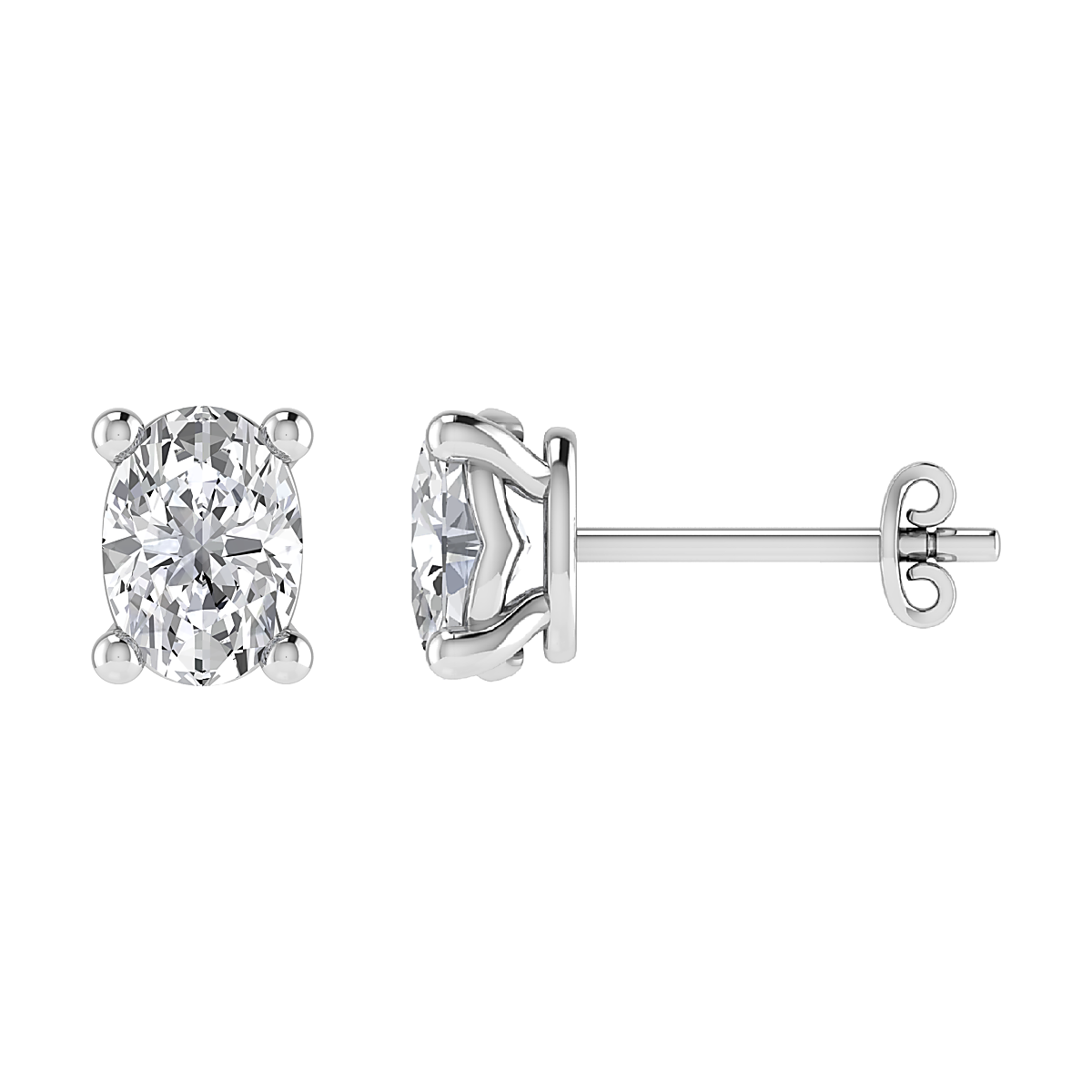 2.00ct Oval Lab-Grown Diamond Stud Earrings in 9kt Gold