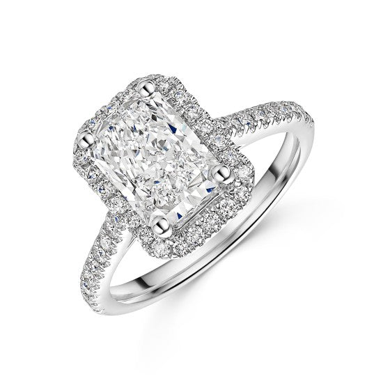 4.00ct Lab-Grown Radiant Cut Halo Diamond Ring