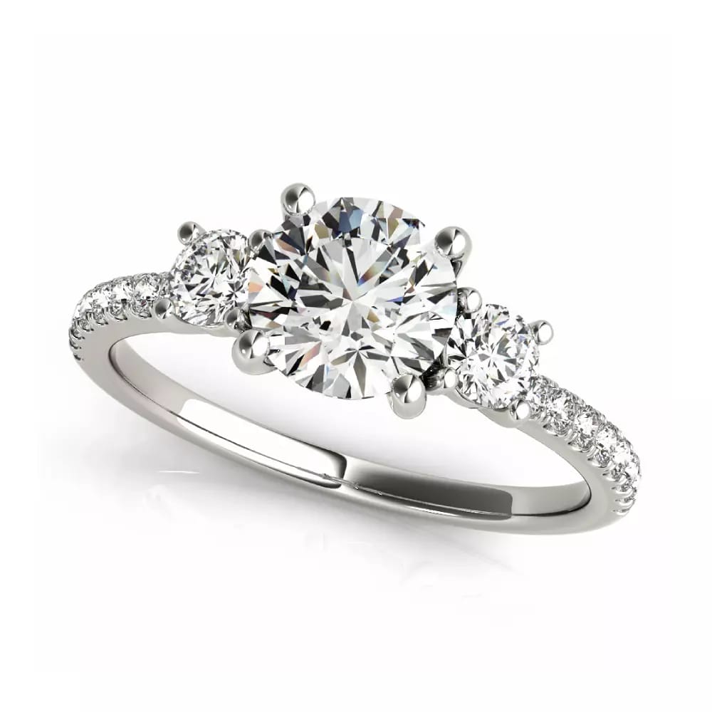1.20ct Trilogy Lab-Grown Round Brilliant Diamond Ring in Platinum
