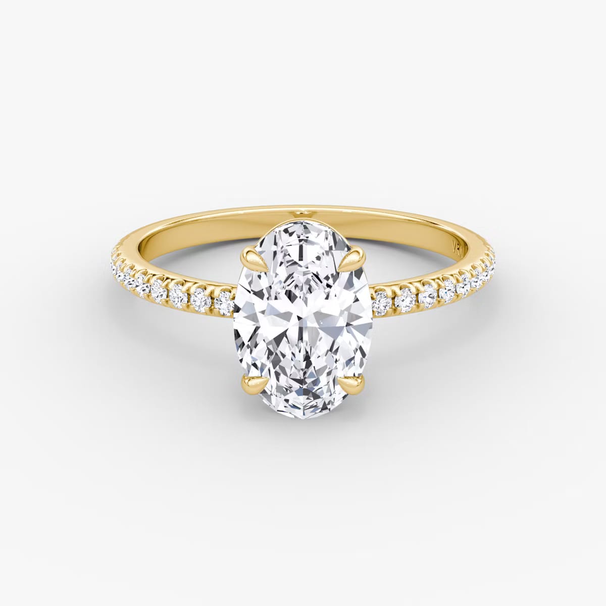 1.20ct D VS1 Oval Lab Diamond Ring – Hidden Halo in 18kt Gold
