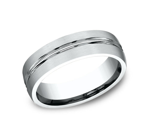 6mm Matte Finish Wedding Band with Center Line – Classic & Modern Design