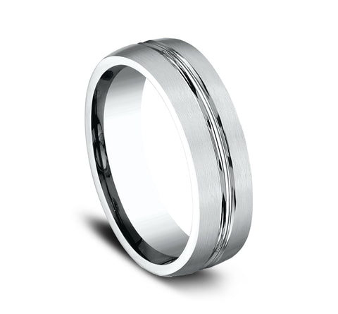 6mm Matte Finish Wedding Band with Center Line – Classic & Modern Design