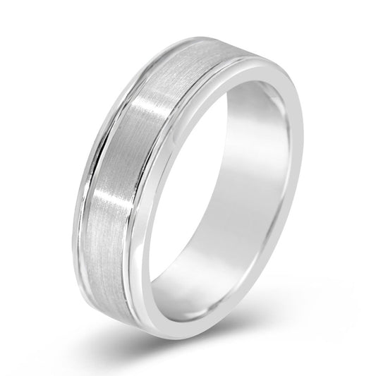 5mm Matte Finish Gents Band with Dual Polished Lines