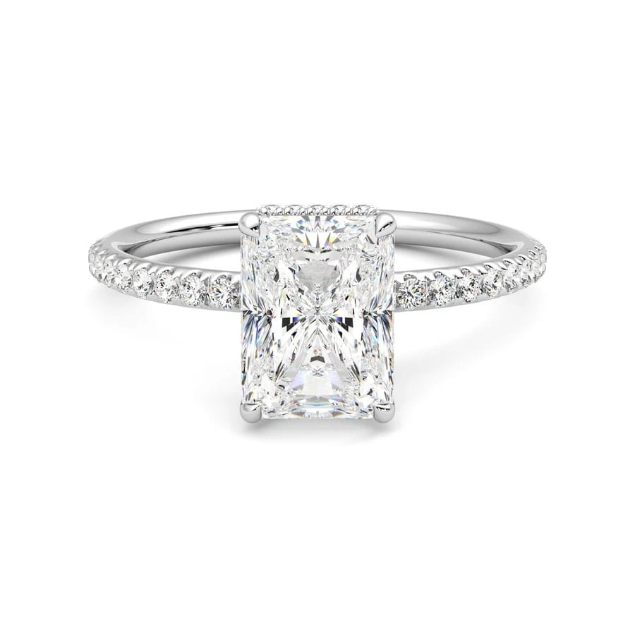 4.00ct D Color VS1 Lab-Grown Radiant Cut Diamond Ring — Platinum Setting
