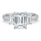 2.50ct Lab-Grown Emerald-Cut Trilogy Diamond Ring in Platinum