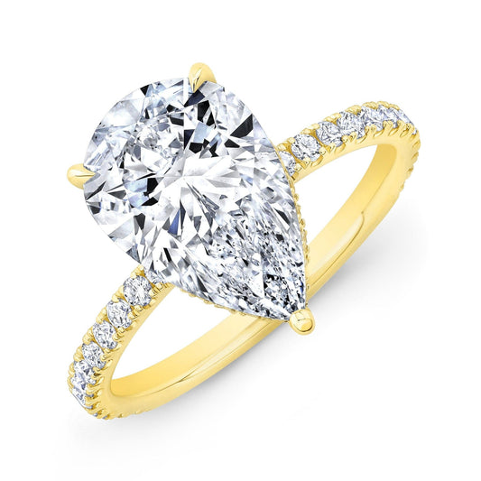 3.00ct D VS1 Pear-Cut Lab-Grown Diamond Bridal Set in 18kt Yellow Gold