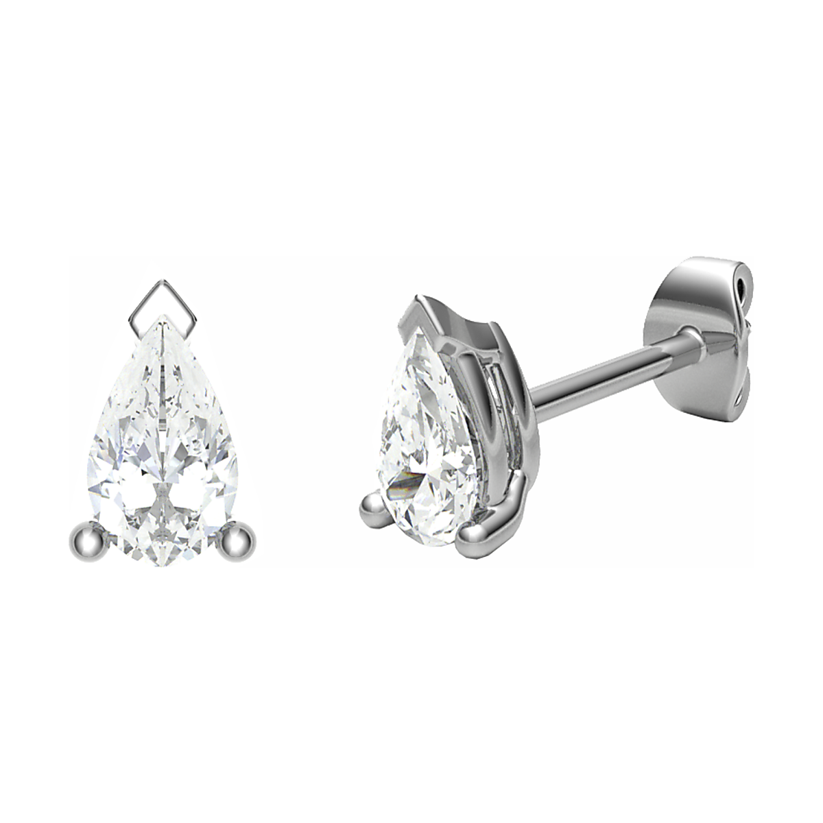 2.00ct Pear Cut LabGrown Diamond Stud Earrings in 9kt Gold