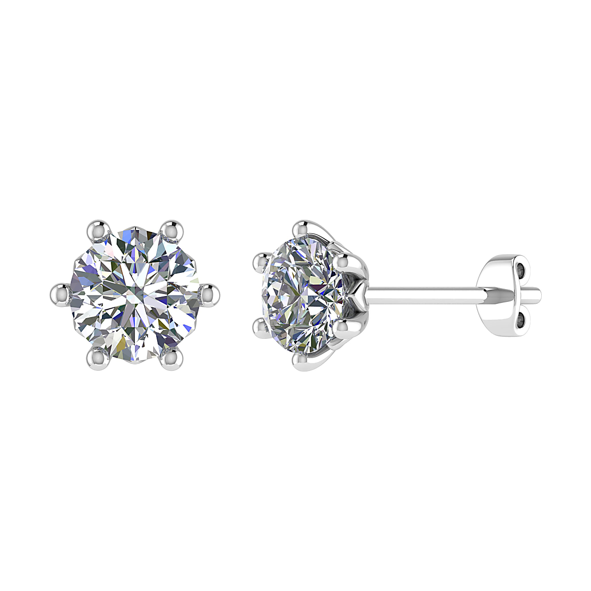 1.00 ct Lab-Grown Diamond Six-Claw Stud Earrings in 9kt Gold