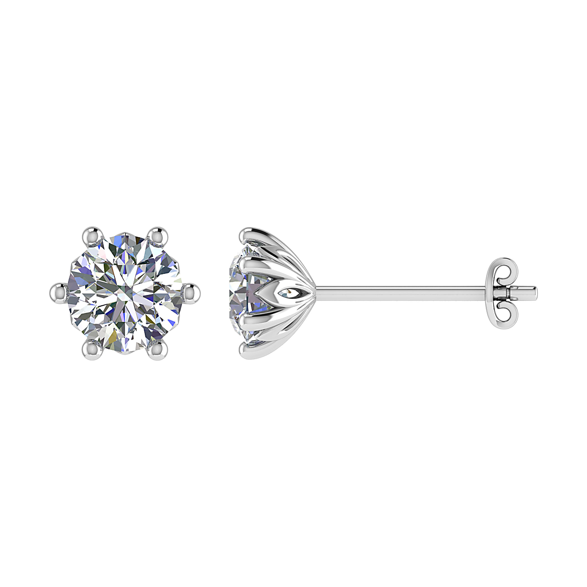 1.00 ct Lab-Grown Diamond Six-Claw Stud Earrings in 9kt Gold