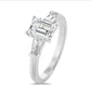 3 ct Emerald-Cut D‑VS1 Lab‑Grown Diamond Three‑Stone Engagement Ring – 950 Platinum