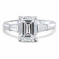 3 ct Emerald-Cut D‑VS1 Lab‑Grown Diamond Three‑Stone Engagement Ring – 950 Platinum