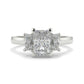 5.30ct Radiant Cut Trilogy Diamond Engagement Ring Set in Platinum