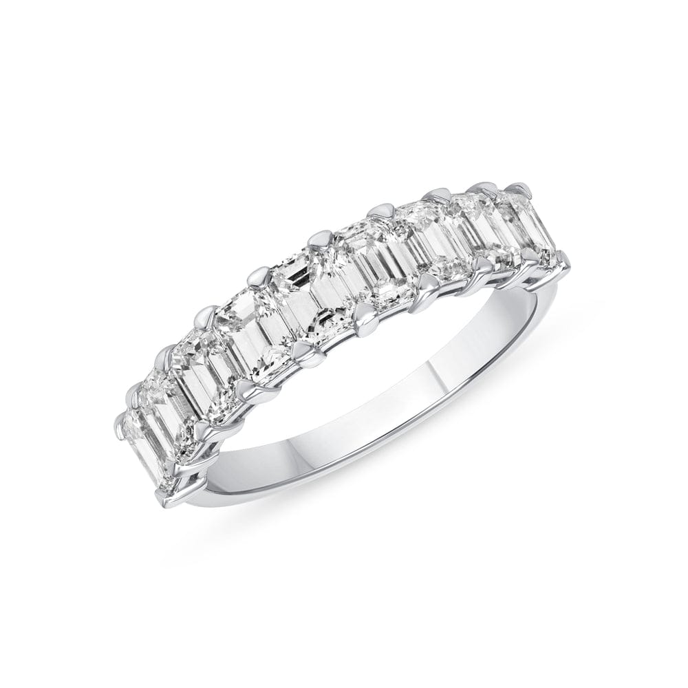 1.50ct Lab-Grown Emerald Cut Diamond Half Eternity Ring in Platinum