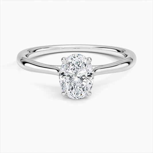 4.00ct Lab-Grown Oval Cut Solitaire Diamond Ring