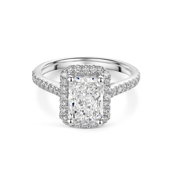 4.00ct Lab-Grown Radiant Cut Halo Diamond Ring
