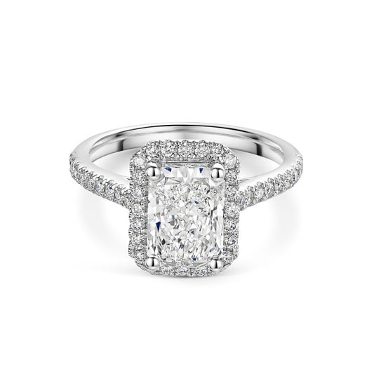 4.00ct Lab-Grown Radiant Cut Halo Diamond Ring