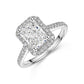 4.00ct Lab-Grown Radiant Cut Halo Diamond Ring