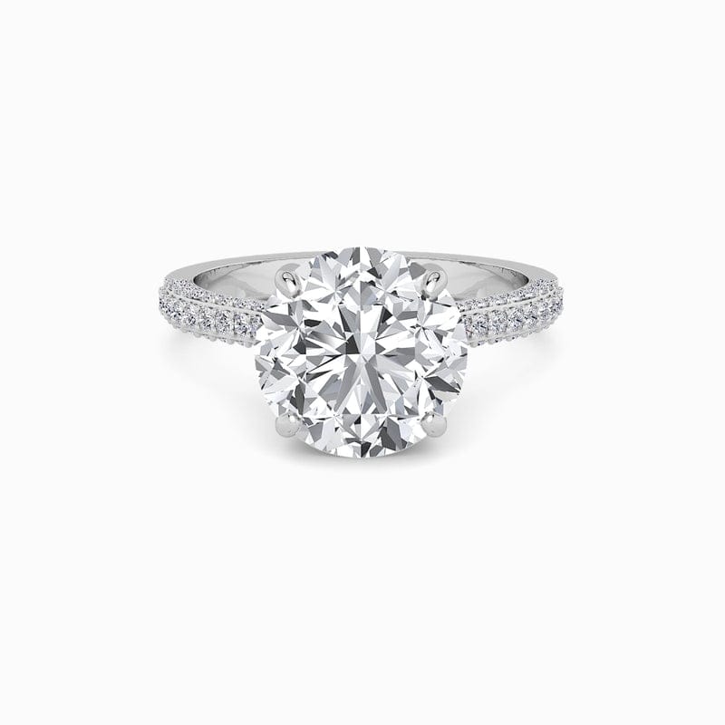 2.50ct Lab-Grown Round Brilliant Cut Engagement Ring in Platinum with Pavé 3D Sides