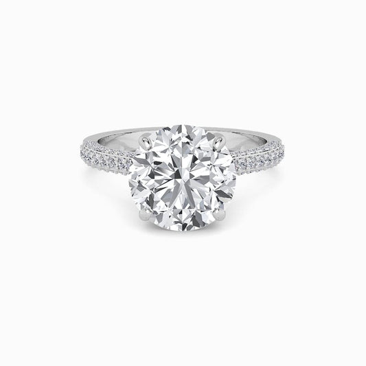 2.50ct Lab-Grown Round Brilliant Cut Engagement Ring in Platinum with Pavé 3D Sides