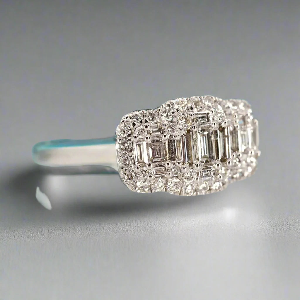 Certified 0.45ct Natural Diamond Cluster ring in 9kt Gold