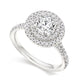 Double Halo 1.00ct Round Lab-Grown Diamond Ring in Platinum with Eternty Band