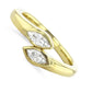 Cross-over Single Natural Diamond Marquise Ring in 18kt Yellow gold