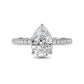 3.01ct E VS1 Pear-Shaped Lab-Grown Diamond Ring with Diamond Band – Platinum