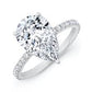 3.01ct E VS1 Pear-Shaped Lab-Grown Diamond Ring with Diamond Band – Platinum