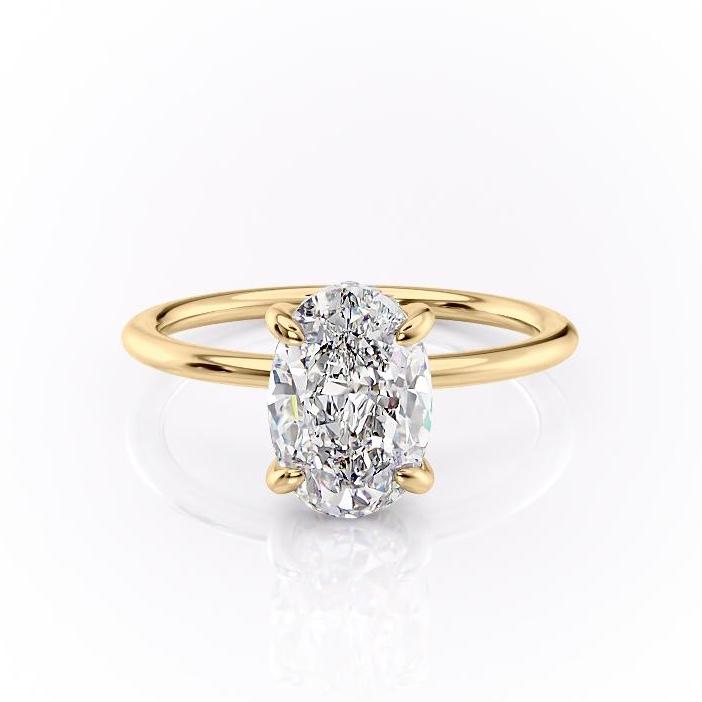 Certified 2.00ct Lab-Grown Oval Cut Diamond Ring in 18kt Yellow Gold