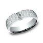 6mm Platinum Wedding Band – Hammered Center with Polished Edges