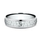 6mm Platinum Wedding Band – Hammered Center with Polished Edges