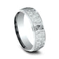 6mm Platinum Wedding Band – Hammered Center with Polished Edges