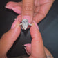 3.01ct E VS1 Pear-Shaped Lab-Grown Diamond Ring with Diamond Band – Platinum