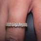 Lab-Grown Marquise & Round Brilliant Diamond Half Eternity Ring in 18kt Yellow Gold
