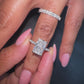 Radiant Cut Lab Diamond Bridal Set – 3.50ct D VS1 with Half Eternity Band in Platinum