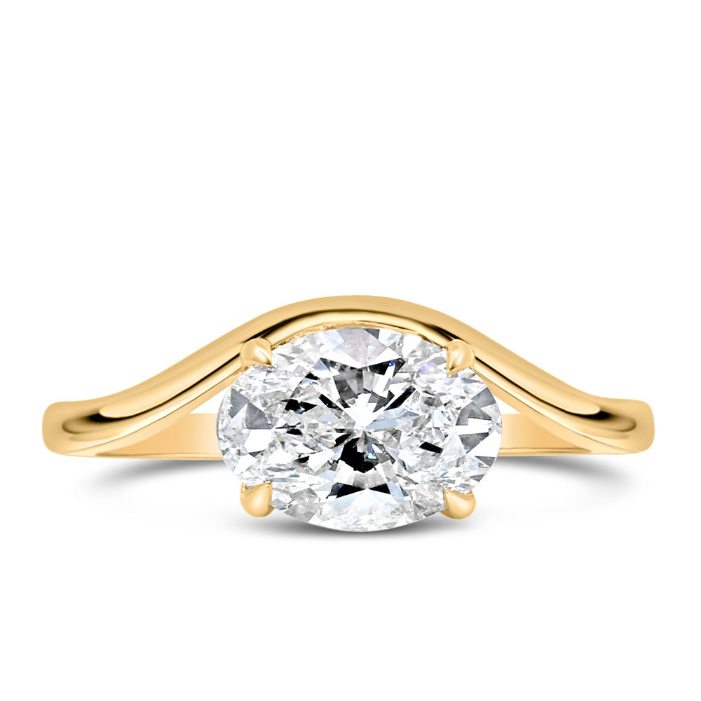 2.00ct Oval Lab-Grown Diamond Ring in 18kt Yellow Gold
