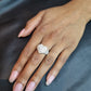 Certified 4.00ct F/VS2 Heart Diamond ring set in 18kt white gold and rose gold