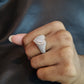 Certified 4.00ct F/VS2 Heart Diamond ring set in 18kt white gold and rose gold