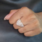 Certified 4.00ct F/VS2 Heart Diamond ring set in 18kt white gold and rose gold
